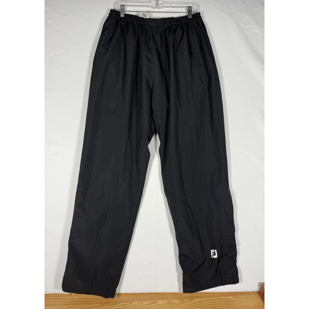 Footjoy Dryjoys Rain Pants Men XL 30x32 Black Wind Water Resistant Elastic Waist